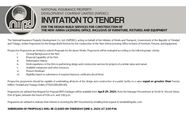 Invitation To Tender - Arima Licensing Office