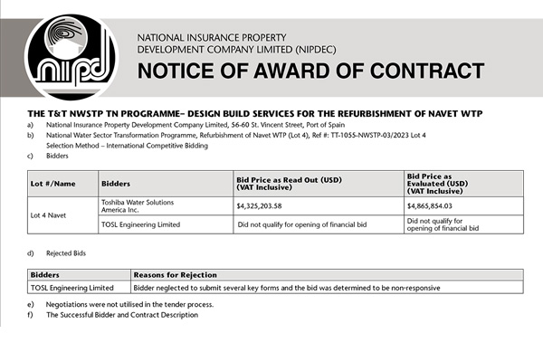 THE T&T NWSTP TN PROGRAMME - DESIGN BUILD SERVICES