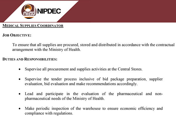Medical Supplies Coordinator