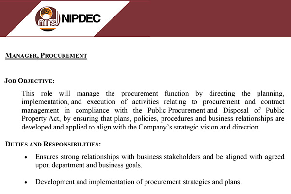 Manager, Procurement