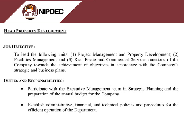 Head Property Development Head Property Development
